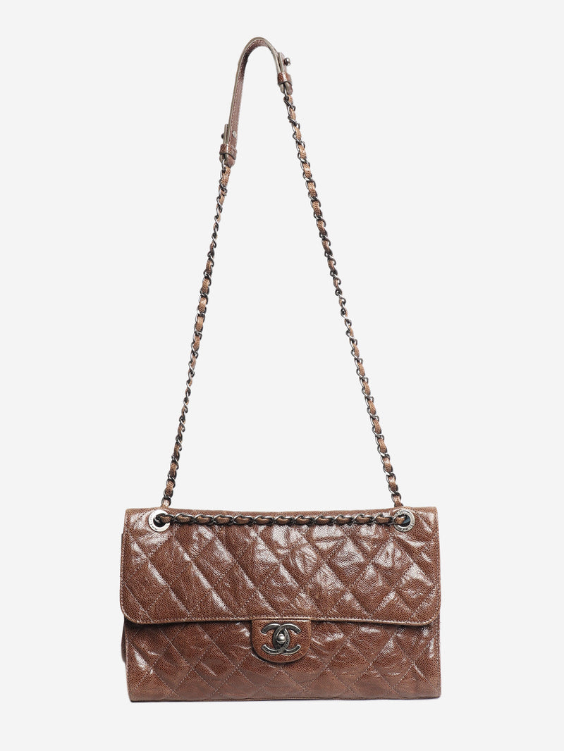 Brown 2013 jumbo caviar-quilted chain shoulder bag Shoulder bags Chanel 