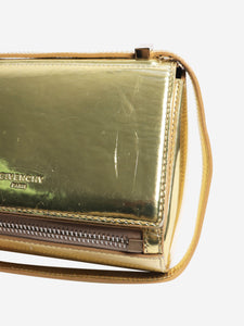 Givenchy Gold metallic leather shoulder bag