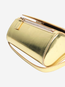 Givenchy Gold metallic leather shoulder bag