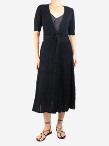 Eric Bompard Black crotchet maxi dress - size M