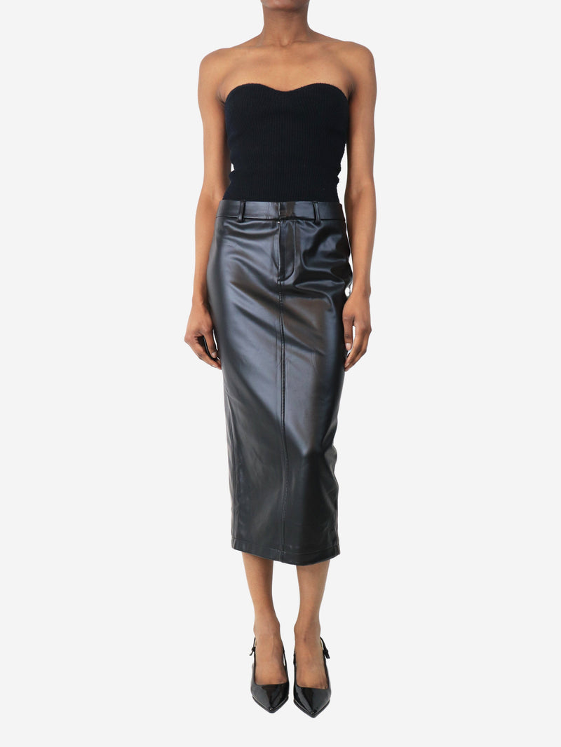 Black pleather midi skirt - size UK 4 Skirts Alexander Wang 