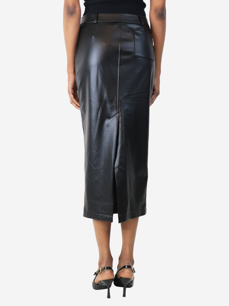 Black pleather midi skirt - size UK 4 Skirts Alexander Wang 