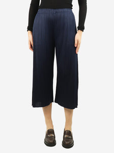 Pleats Please Blue pleated wide-leg culottes - size UK 8