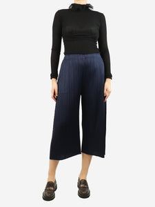 Pleats Please Blue pleated wide-leg culottes - size UK 8