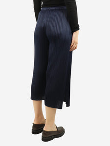 Pleats Please Blue pleated wide-leg culottes - size UK 8