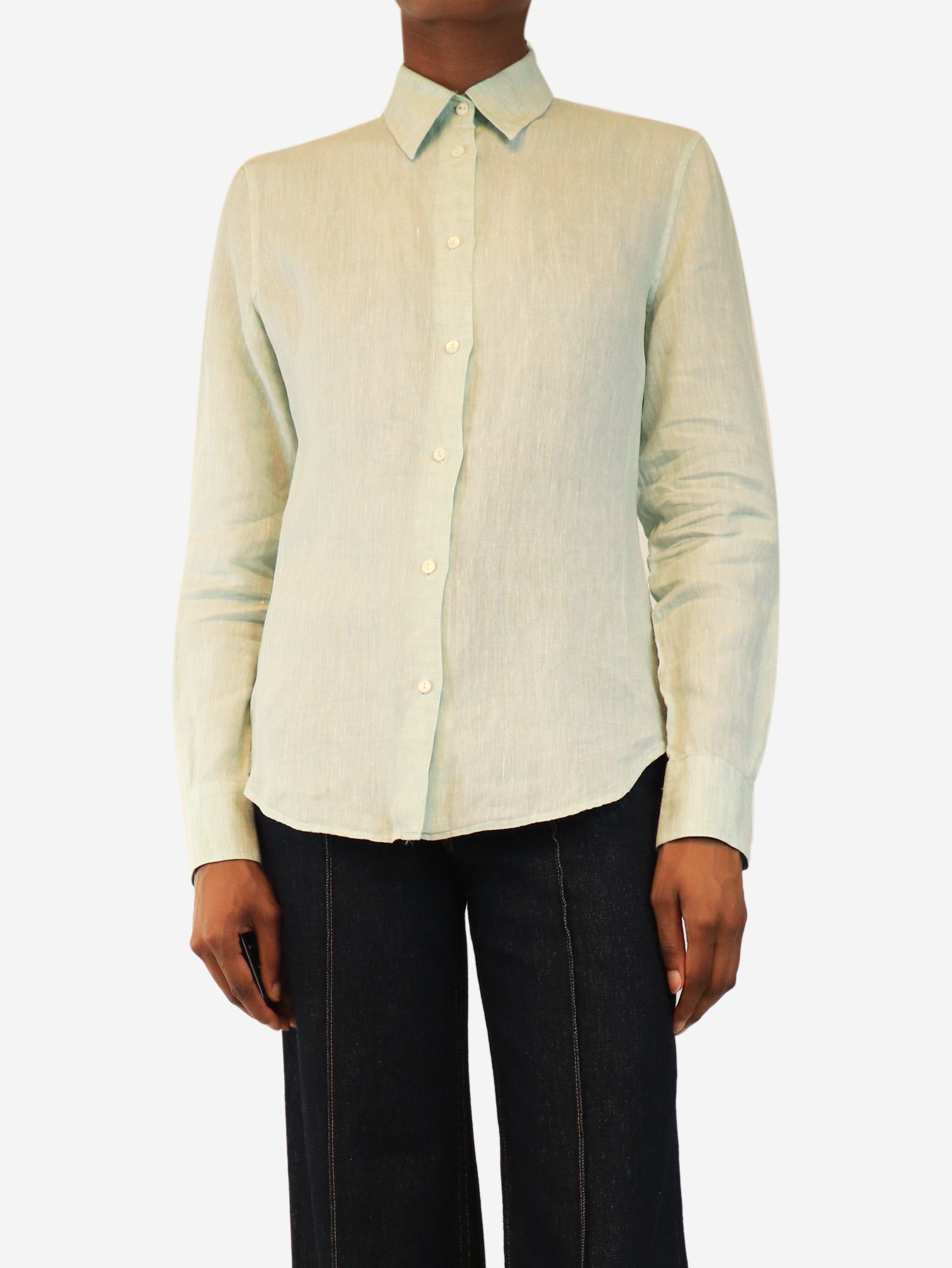 Light green linen shirt - size UK 8 Tops Loro Piana 