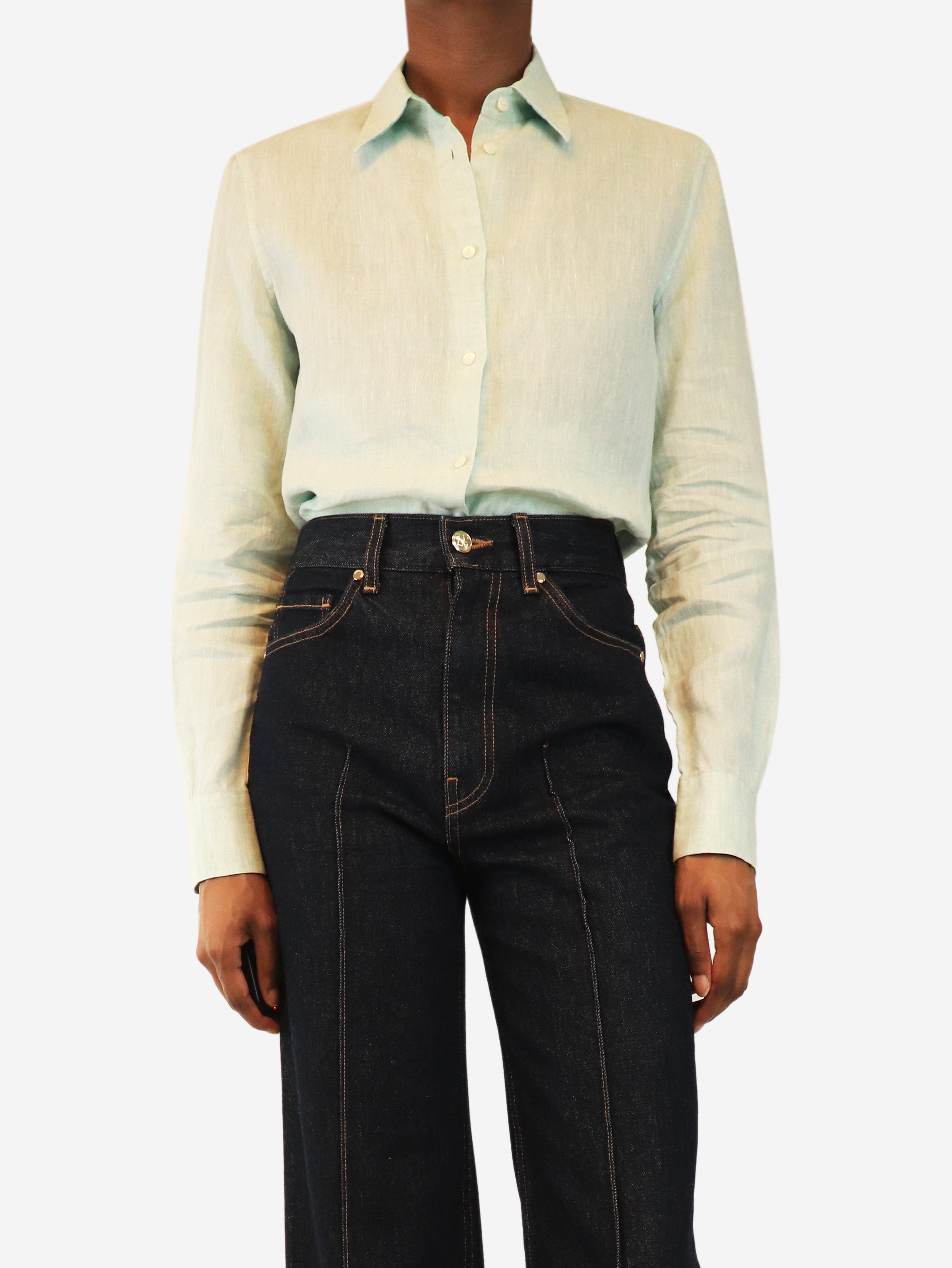 Light green linen shirt - size UK 8 Tops Loro Piana 