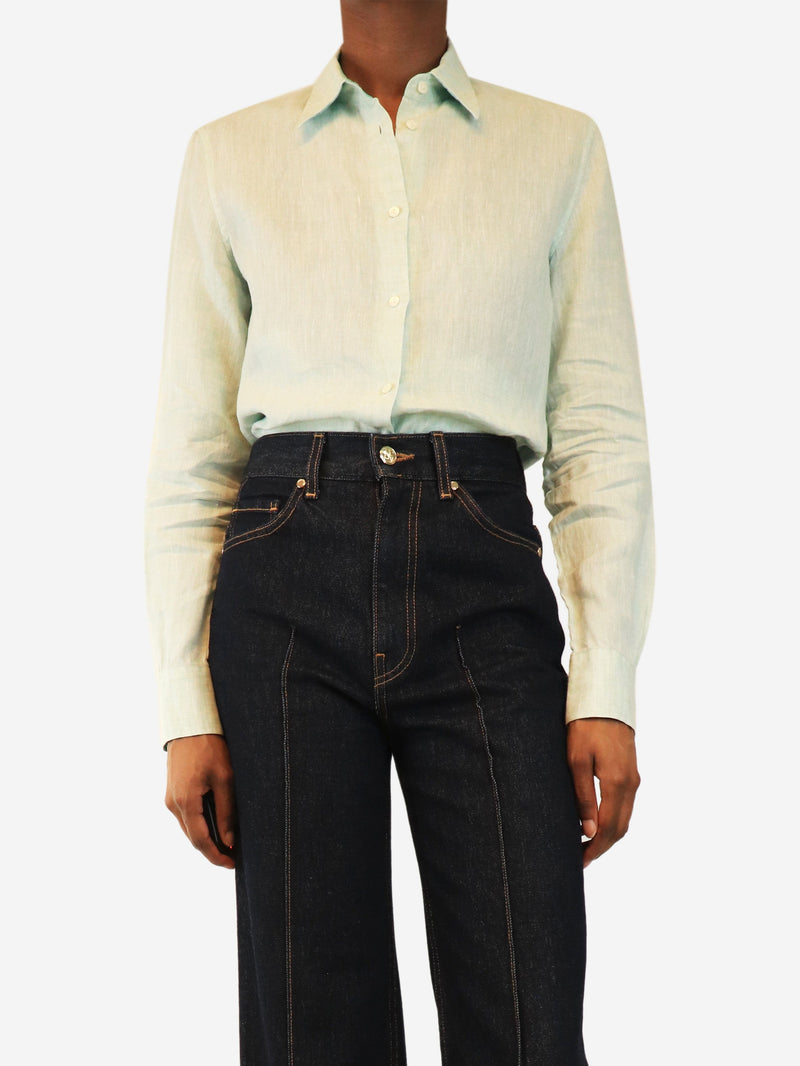 Light green linen shirt - size UK 8 Tops Loro Piana 