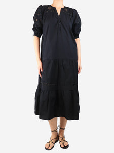 Rose and Rose Black embroidered midi dress - size S