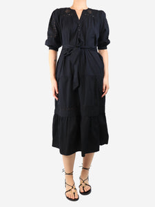 Rose and Rose Black embroidered midi dress - size S