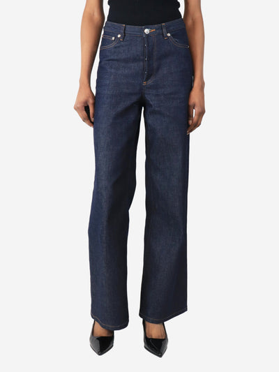 Indigo wide-leg jeans - size UK 8