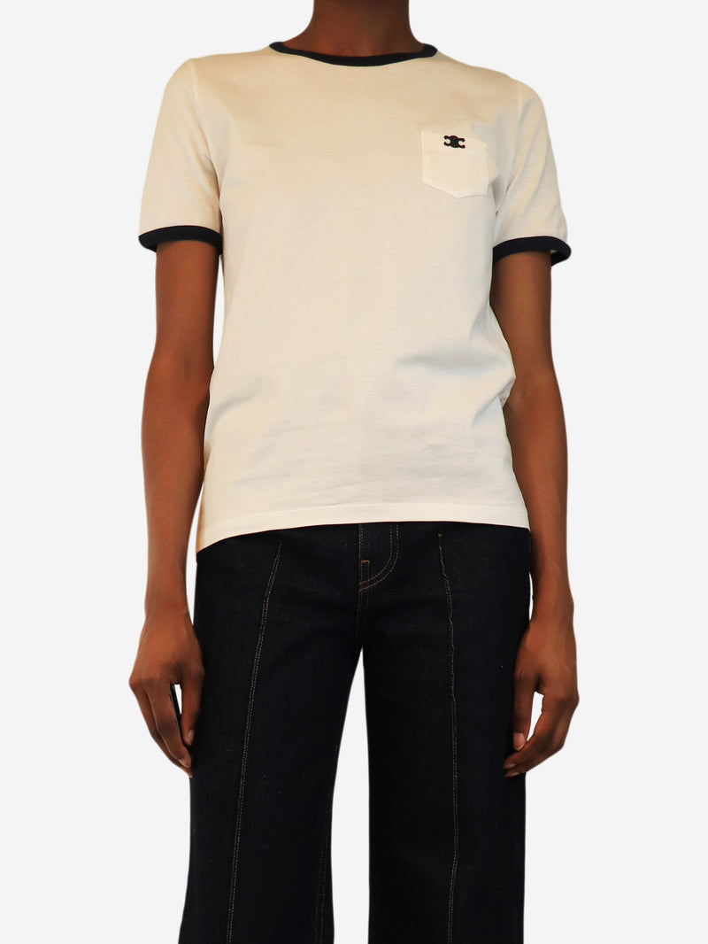 White pocket logo tee - size S Tops Celine 