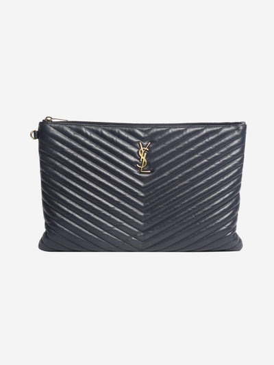 Dark blue Cassandre Matelasse tablet pouch Clutch bags Saint Laurent 