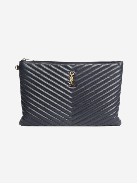Dark blue Cassandre Matelasse tablet pouch product image