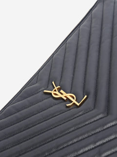 Dark blue Cassandre Matelasse tablet pouch Clutch bags Saint Laurent 