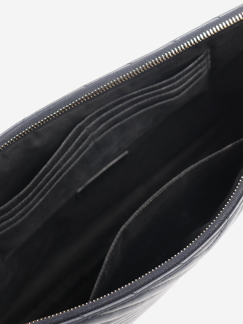 Dark blue Cassandre Matelasse tablet pouch Clutch bags Saint Laurent 
