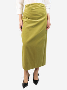Dries Van Noten Green velvet skirt - size UK 14