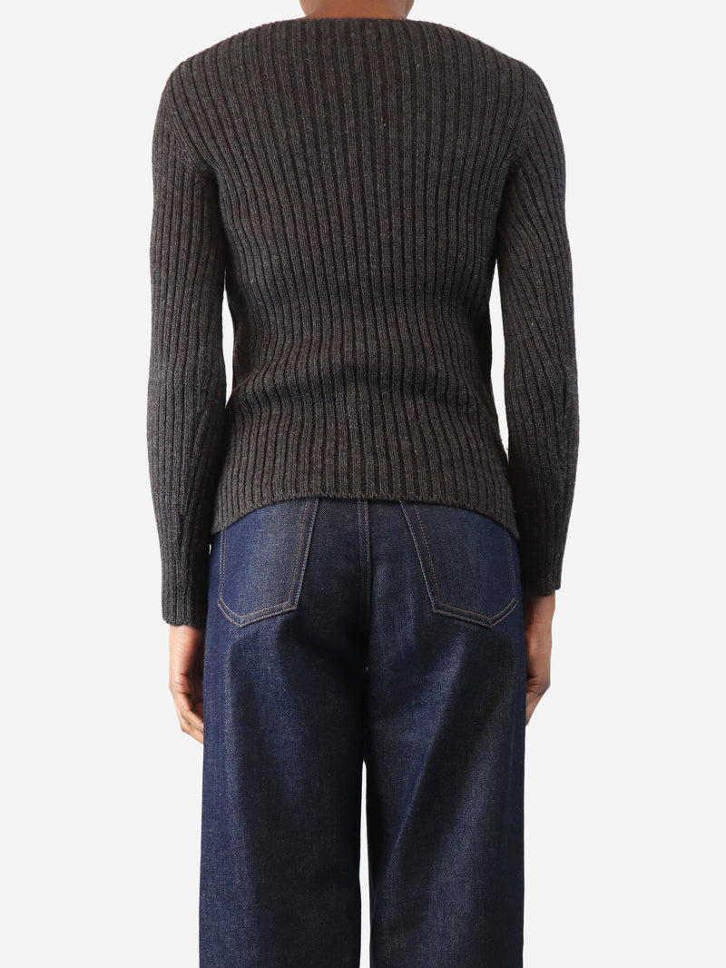 Charcoal crochet knit sweater - size UK 8 Knitwear Prada 