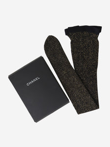 Chanel Black glittery tights