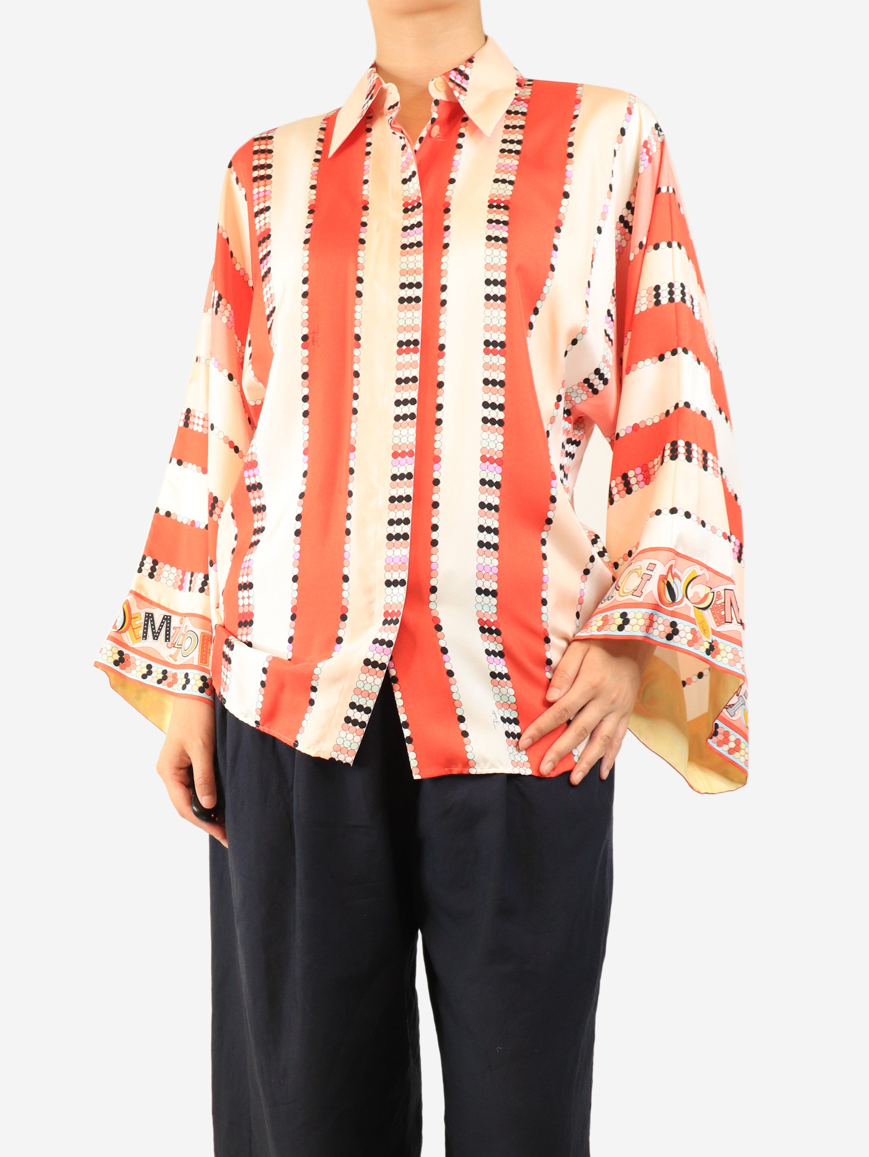 Pink silk printed blouse - size UK 8 Tops Emilio Pucci 