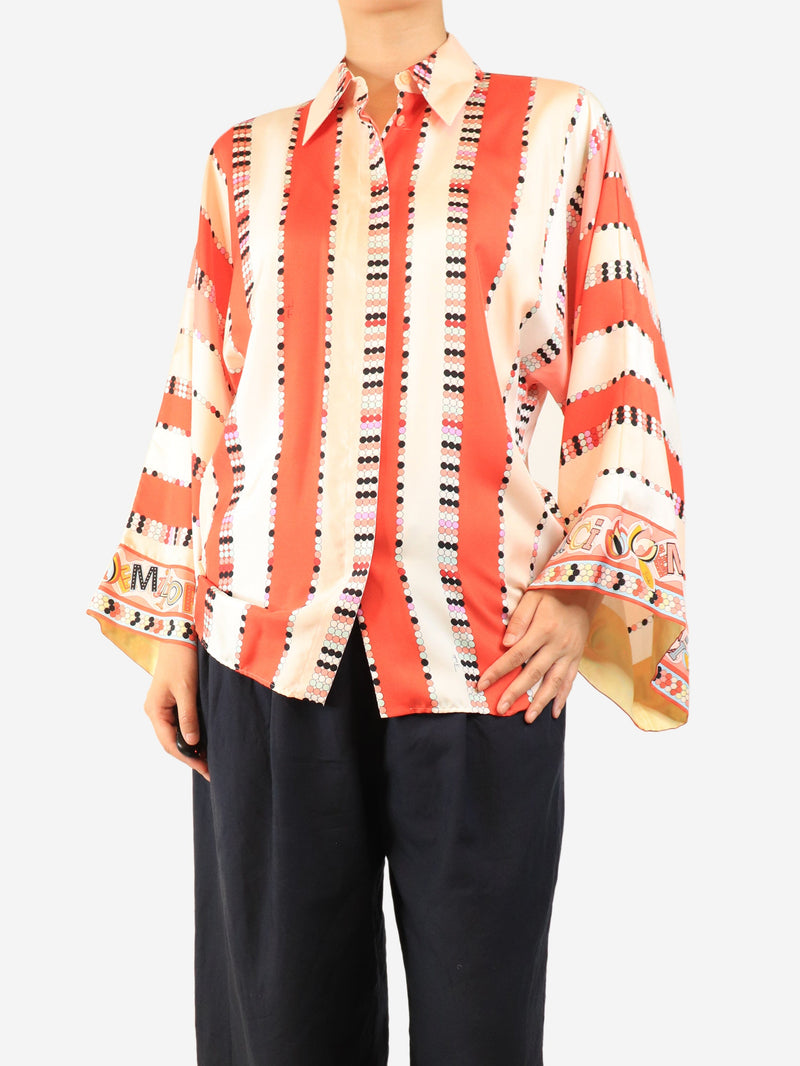 Pink silk printed blouse - size UK 8 Tops Emilio Pucci 