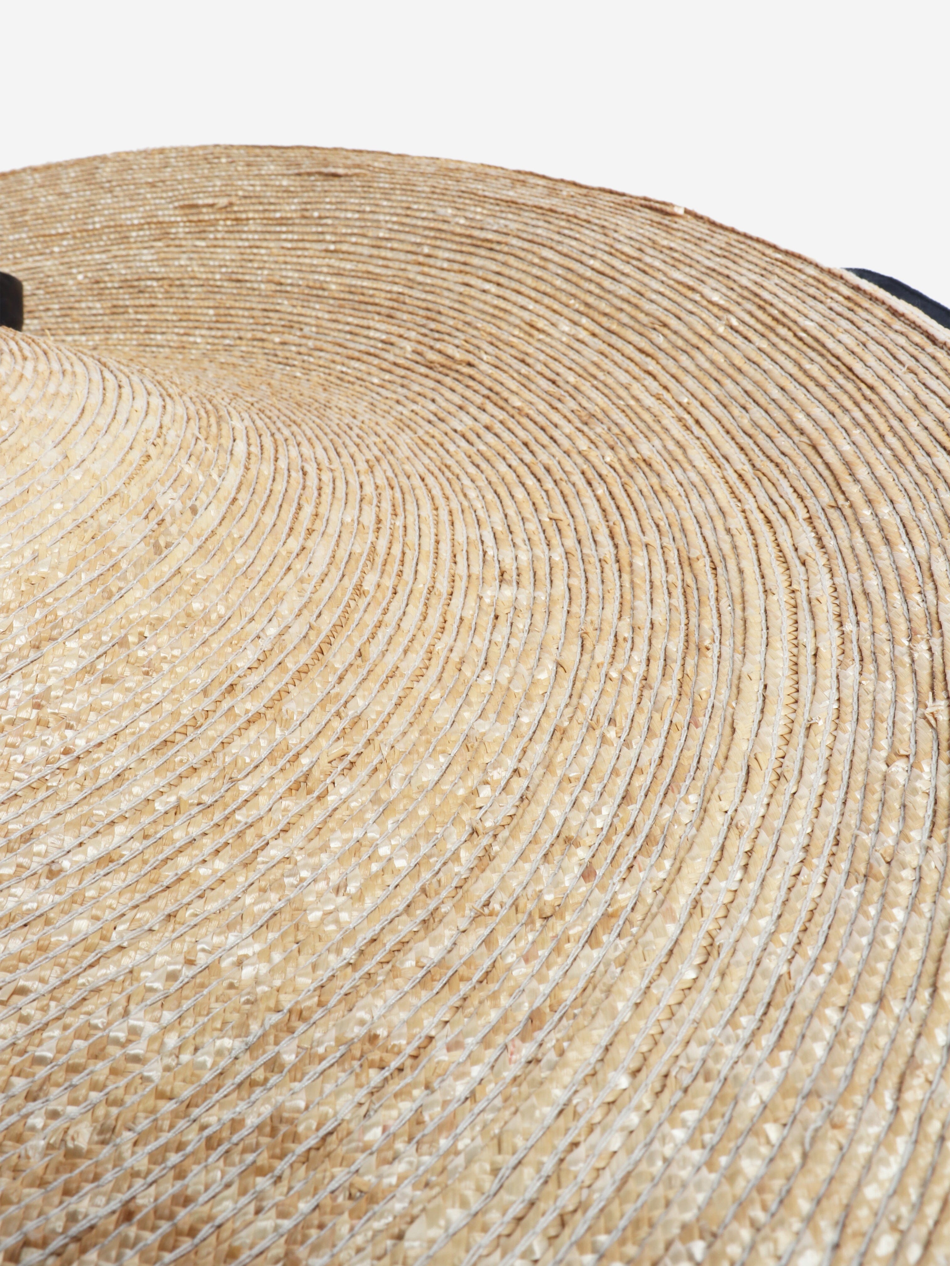 Neutral oversized raffia hat