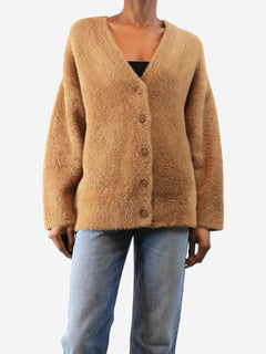 Camel brushed cardigan - size UK 6 Knitwear Forte Forte 