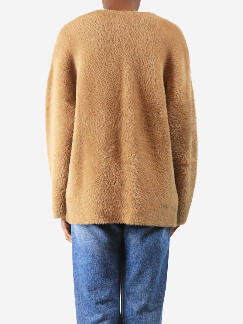 Camel brushed cardigan - size UK 6 Knitwear Forte Forte 