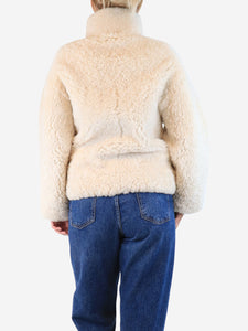 Burberry Cream Teddy coat - size UK 2