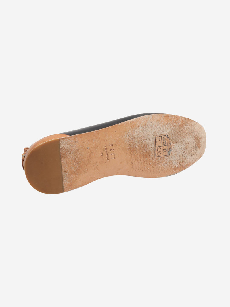 Black Handsewn slip-on shoes - size EU 38 Flat Shoes FEIT 