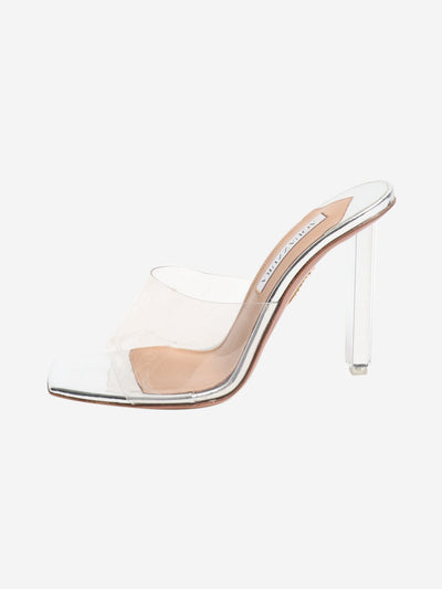 Silver Mirror plexi 105 mules - size EU 39 Heels Aquazzura 