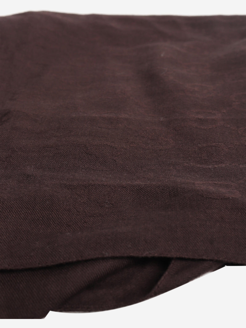 Dark brown monogram wool scarf Scarves Gucci 