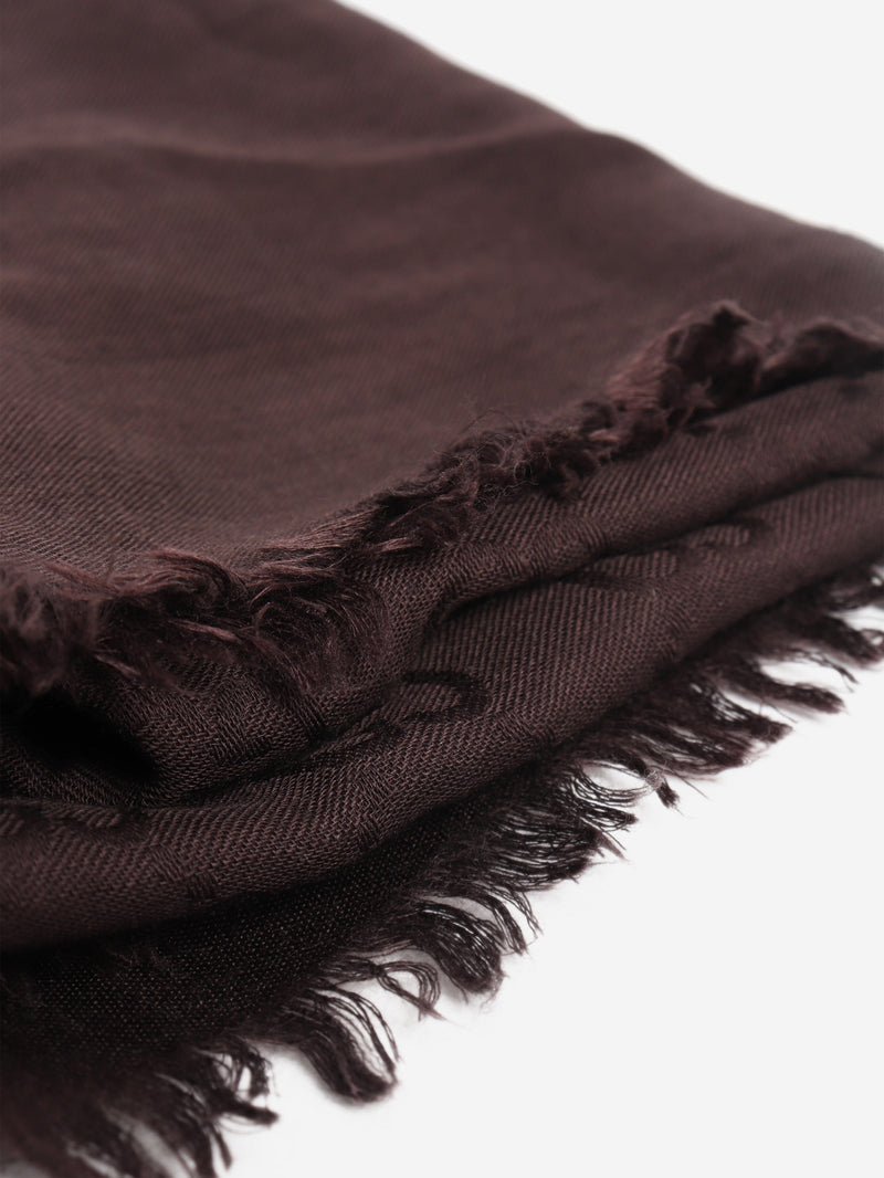 Dark brown monogram wool scarf Scarves Gucci 