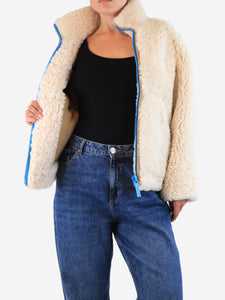 Burberry Cream Teddy coat - size UK 2