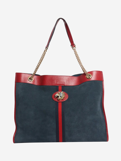 Blue Rajah suede tote bag
