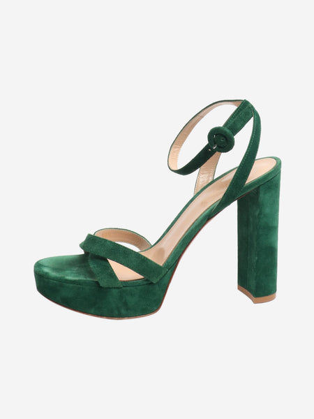 Green suede platform sandals - size EU 38.5 product image