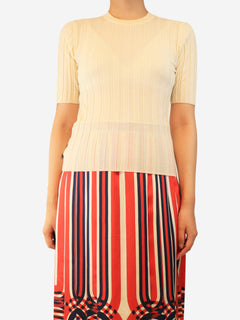 Butter yellow ribbed wool knit top - size L Tops & Daughter 