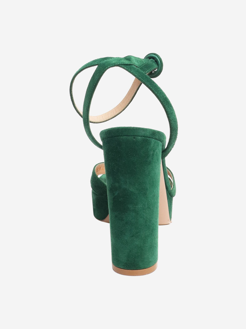 Green suede platform sandals - size EU 38.5 Heels Gianvito Rossi 