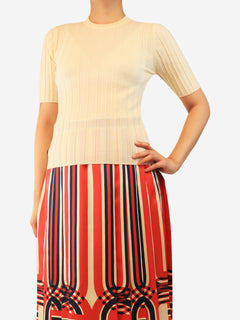 Butter yellow ribbed wool knit top - size L Tops & Daughter 
