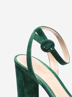 Green suede platform sandals - size EU 38.5 Heels Gianvito Rossi 