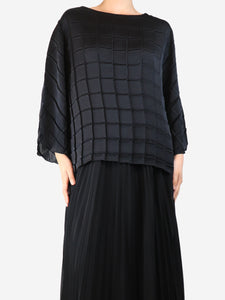 The Row Black square-pleated satin blouse - size S