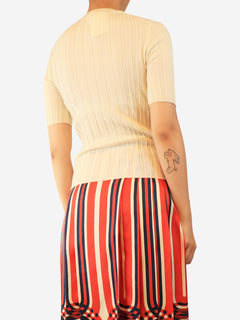 Butter yellow ribbed wool knit top - size L Tops & Daughter 