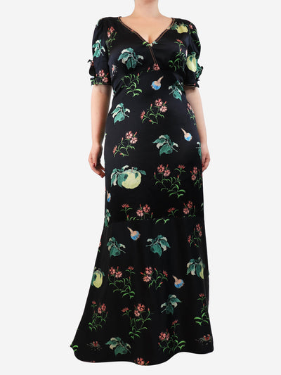 Black floral maxi dress - size UK 14 Dresses Peter Pilotto 