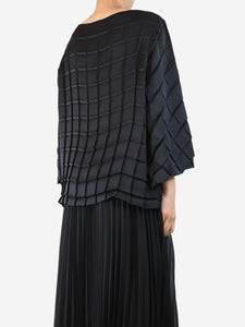 The Row Black square-pleated satin blouse - size S