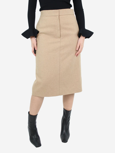 Neutral back-slit wool-blend skirt - size UK 8 Skirts The Row 
