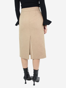The Row Neutral back-slit wool-blend skirt - size UK 8