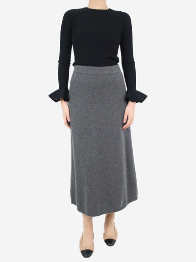 Grey cashmere knit midi dress - size UK 12 Skirts Chanel 