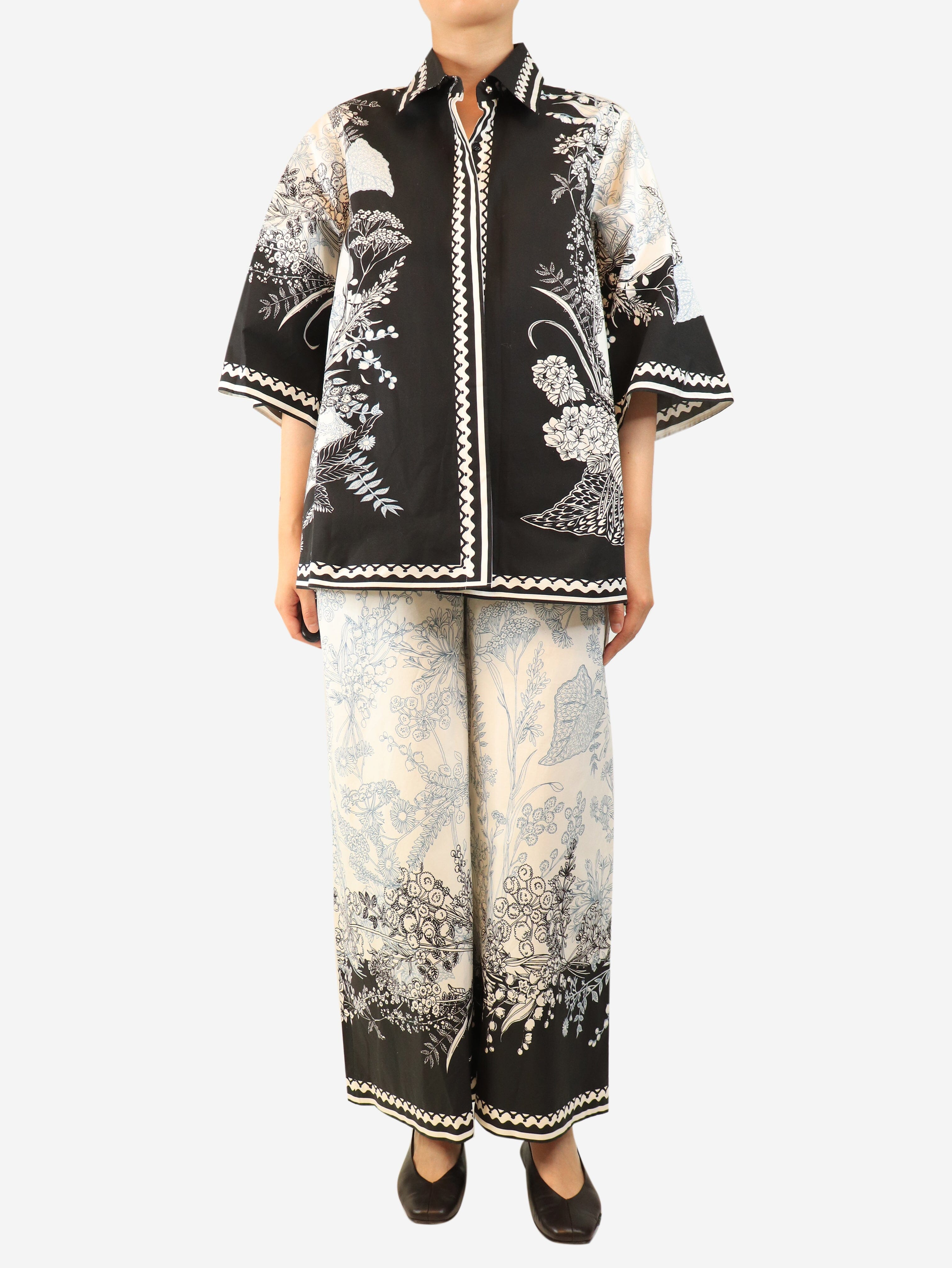White printed shirt and trouser set - size UK 8 Sets Elie Saab 