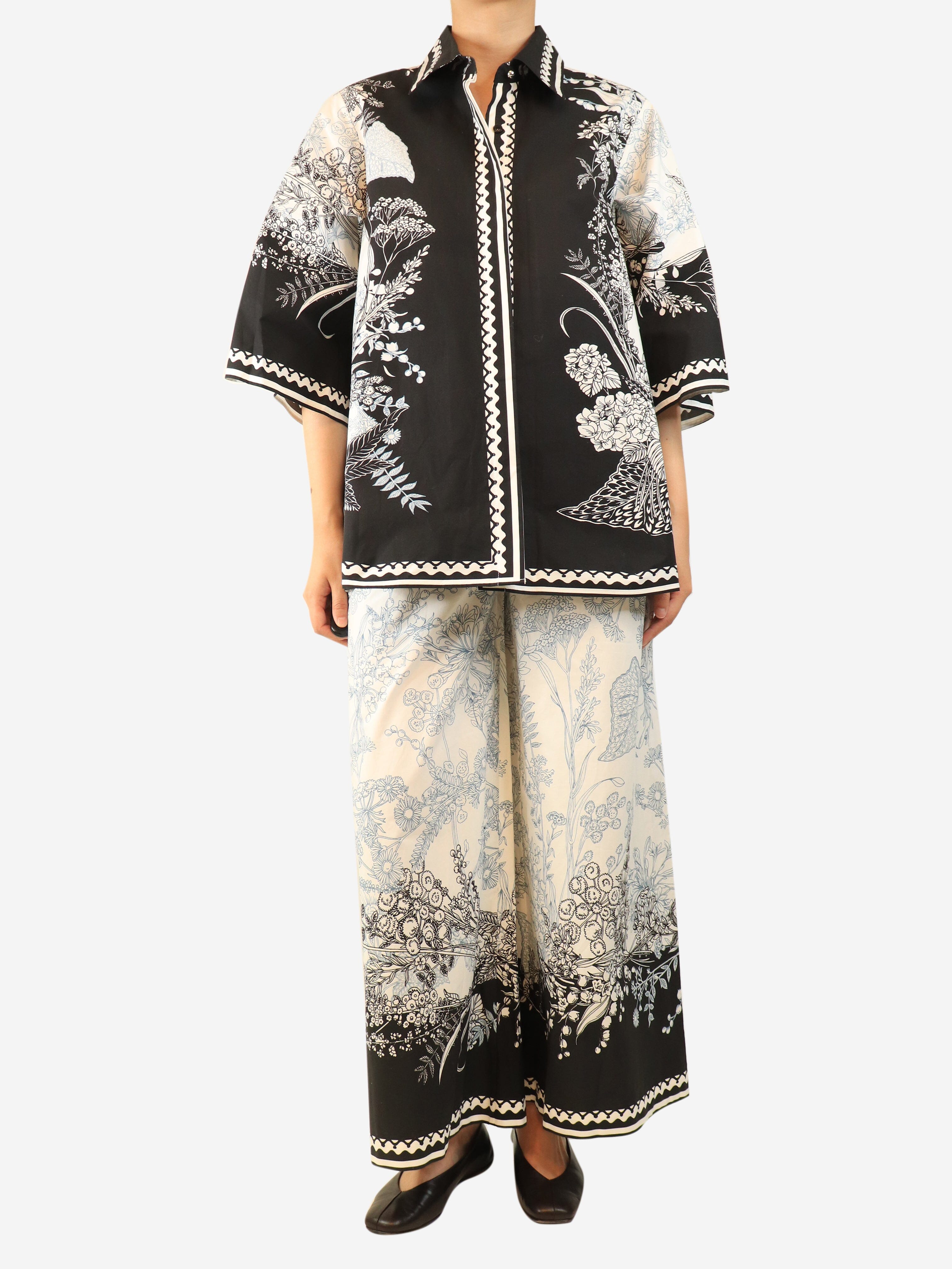 White printed shirt and trouser set - size UK 8 Sets Elie Saab 