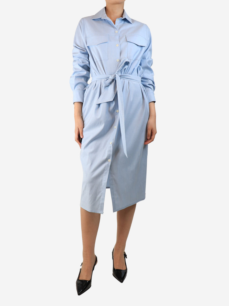 Light blue belted midi shirt dress - size UK 10 Dresses Eleventy 
